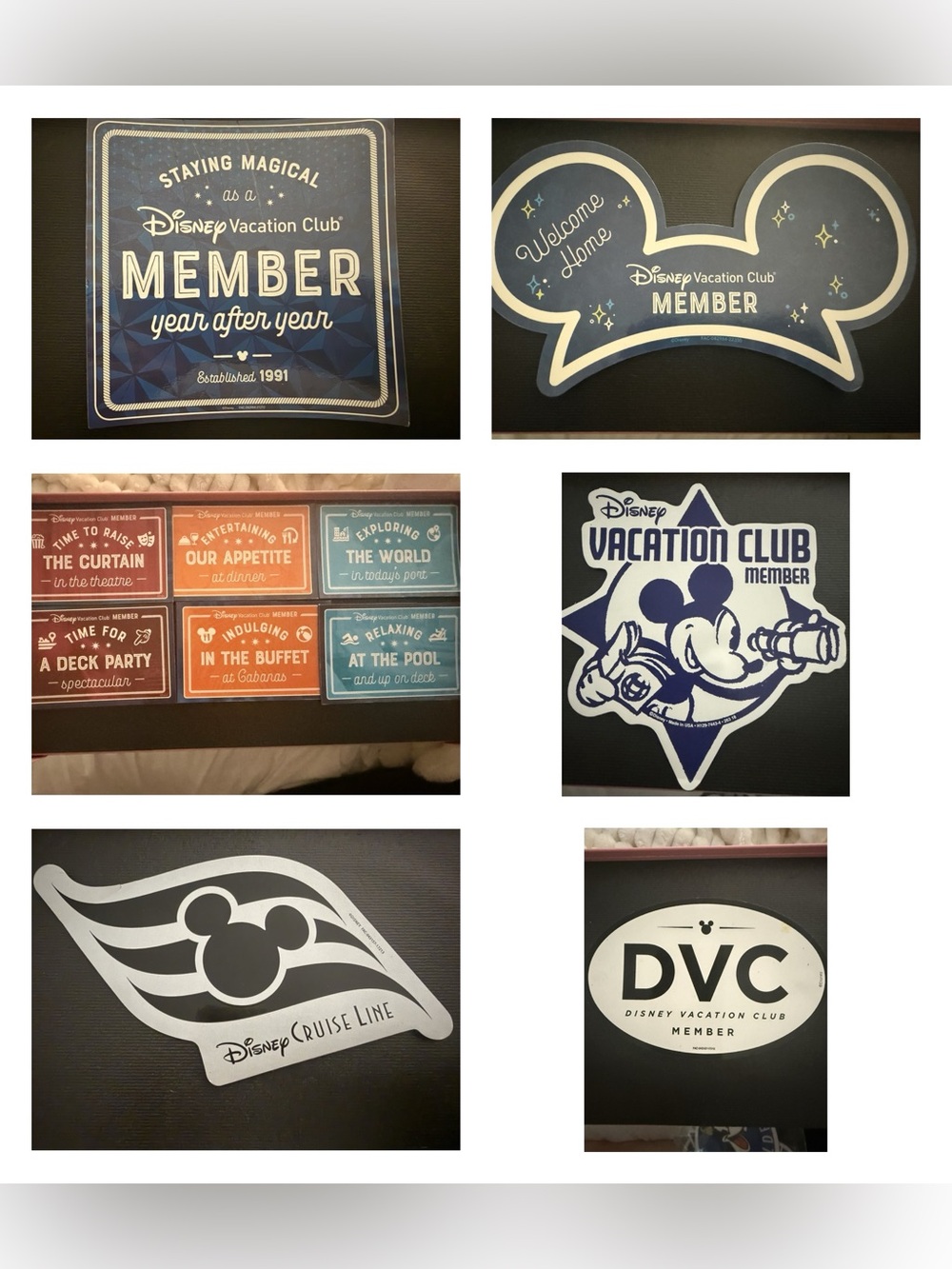 Disney Vacation Club Member Magnets - 11 Total